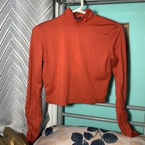 Forever 21 long sleeve turtle neck crop top